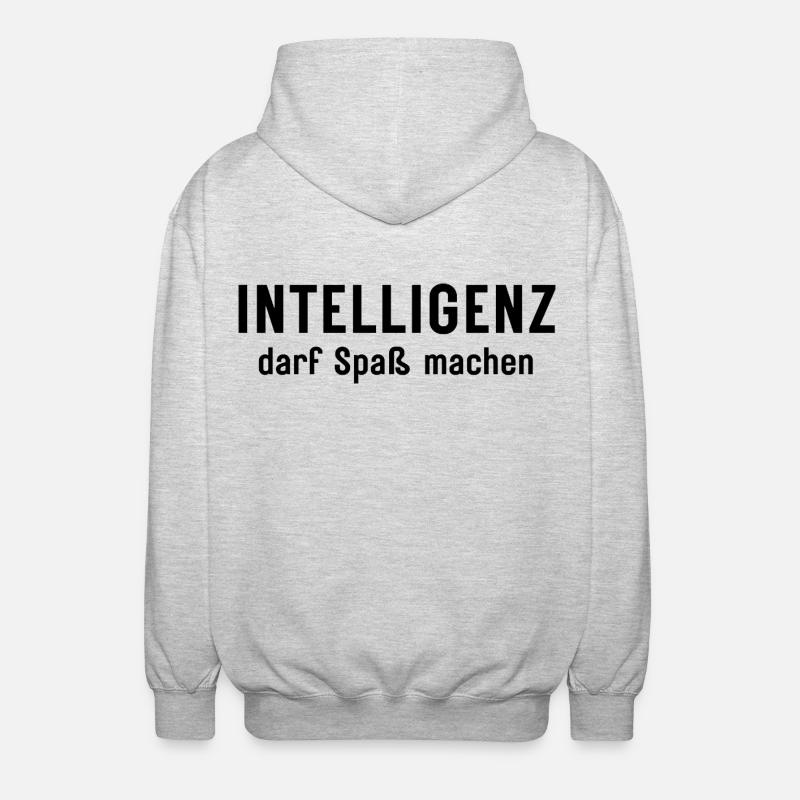 Intelligenz darf Spaß machen Statement Design - Unisex Kapuzenjacke - Hellgrau meliert