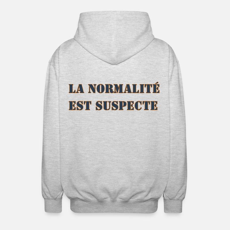 LA NORMALITÉ EST SUSPECTE - Veste à capuche unisexe - gris clair chiné