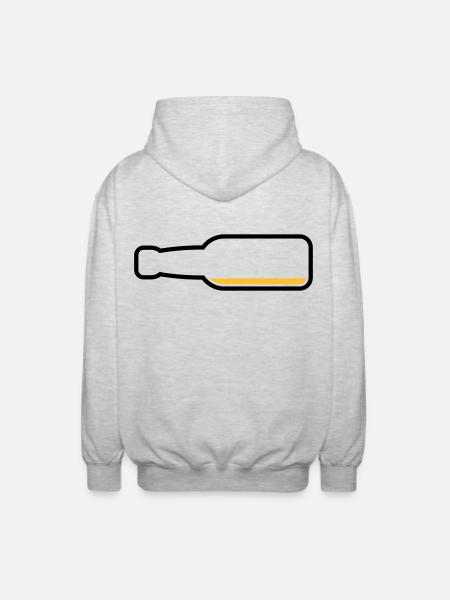 Bottiglia di birra vuota (Simbolo birra / POS 2C) - Felpa unisex con cappuccio - grigio chiaro melange