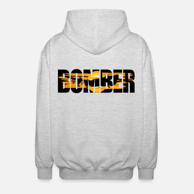 Bomber Avro Lancaster - Unisex Kapuzenjacke - Hellgrau meliert