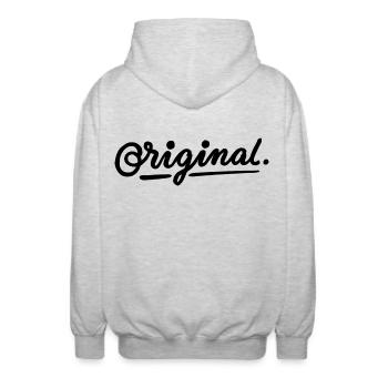Original - Unisex Kapuzenjacke - Hellgrau meliert - Hinten - AI Model Male 185 light (185cm)