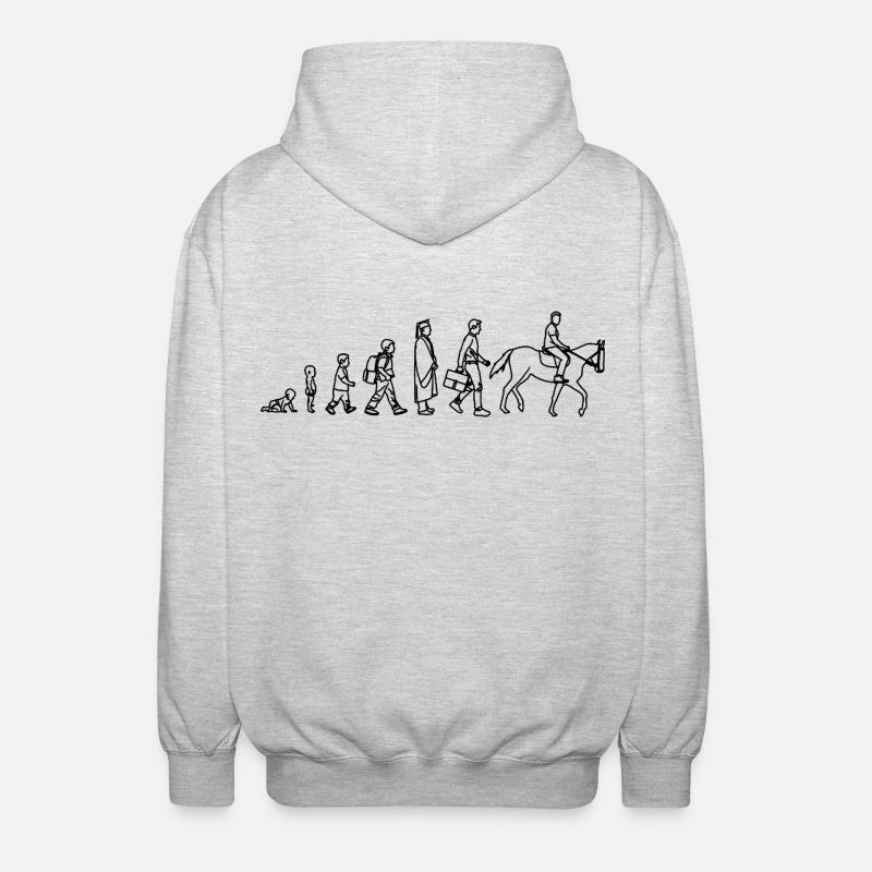 Évolution de l’enfant au cavalier - Veste à capuche unisexe - gris clair chiné