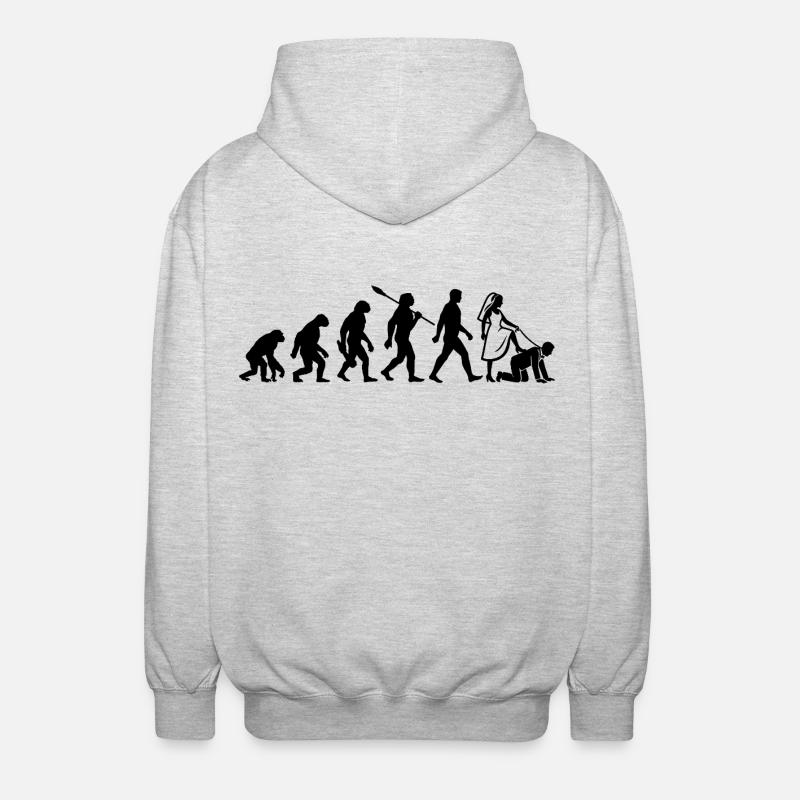 Evolution JGA Junggesellenabschied - Unisex Kapuzenjacke - Hellgrau meliert