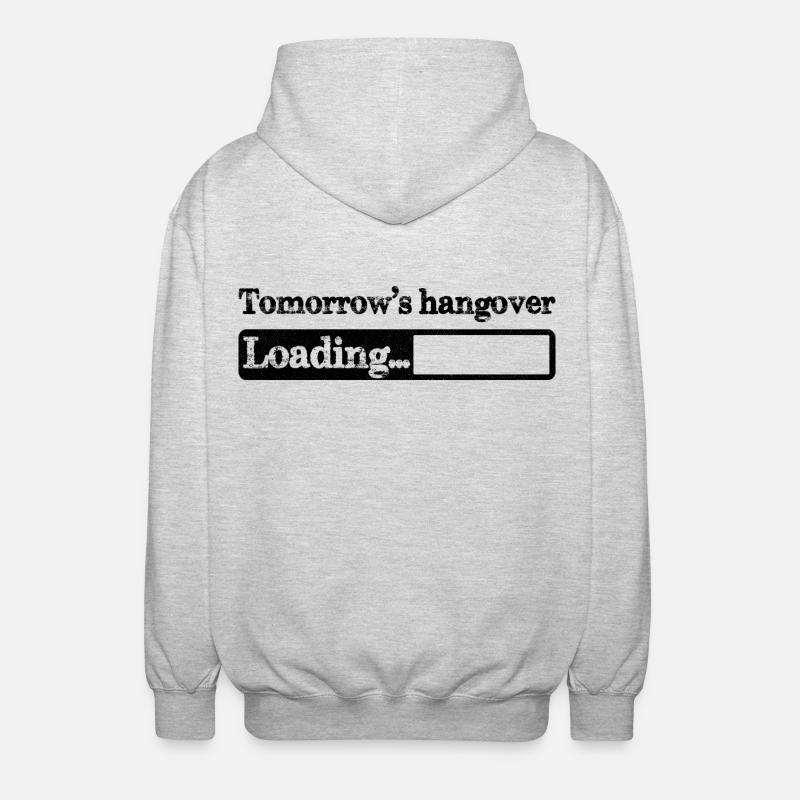 Tomorrow's hangover loading - Veste à capuche unisexe - gris clair chiné
