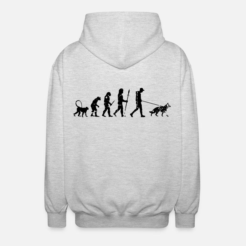 Deutscher Schäferhund Evolution - Unisex Kapuzenjacke - Hellgrau meliert