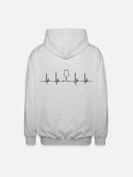 Heartbeat Nosing - Unisex Kapuzenjacke - Hellgrau meliert
