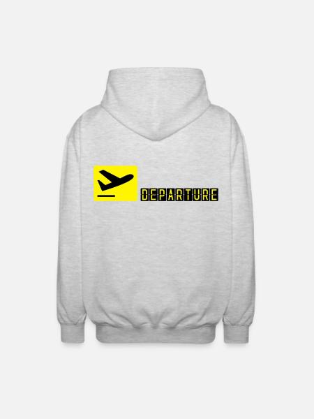 Airplane taking off - Unisex Hooded Jacket - light heather grey