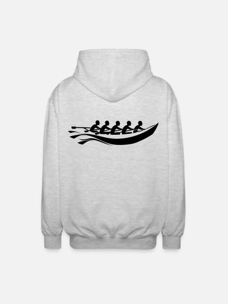 Rowing Team Cartoon Look - Unisex Hooded Jacket - light heather grey