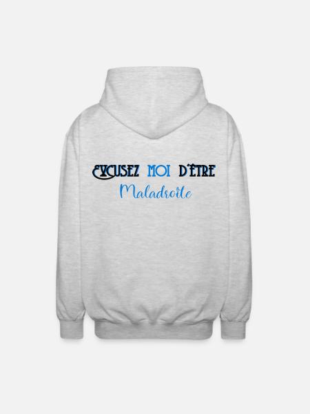 Excuse me for being clumsy - Unisex Hooded Jacket - light heather grey