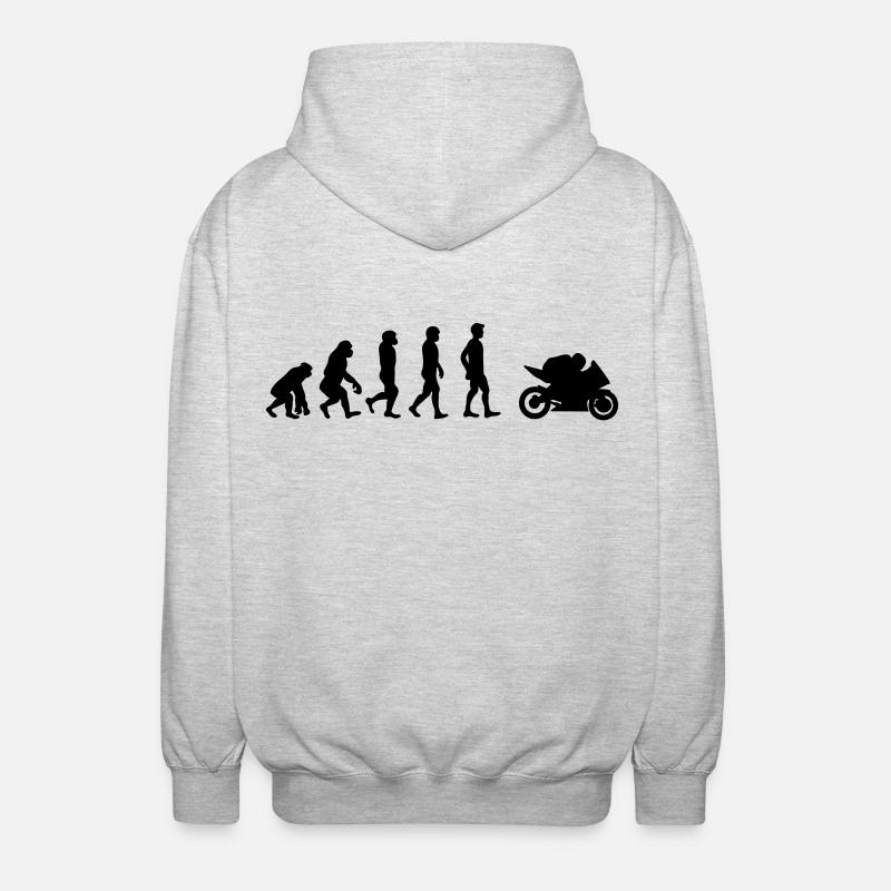 Motorrad Evolution - Unisex Kapuzenjacke - Hellgrau meliert