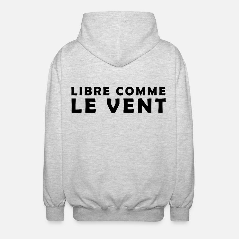 Libre_comme_le_vent - Veste à capuche unisexe - gris clair chiné