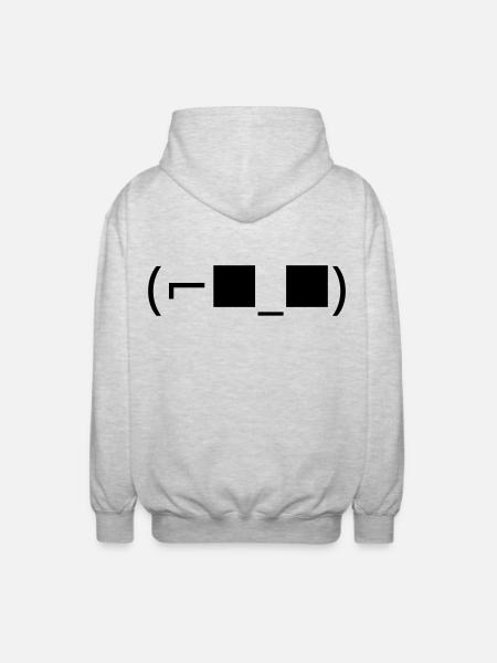 Lunettes de soleil Émoticon (⌐■_■) Accepte - Veste à capuche unisexe - gris clair chiné