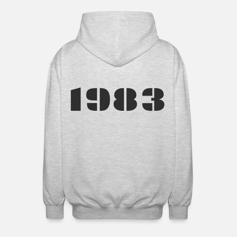 1983 - Veste à capuche unisexe - gris clair chiné