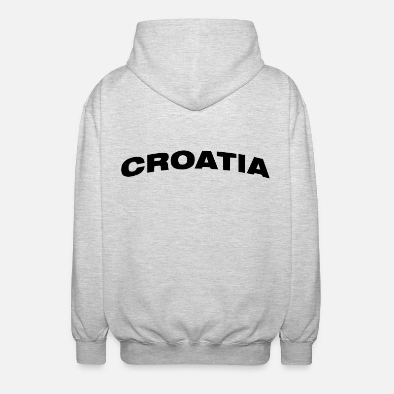 Kroatien - Unisex Kapuzenjacke - Hellgrau meliert