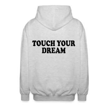 touch your dream - Unisex Kapuzenjacke - Hellgrau meliert - Hinten - AI Model Male 185 light (185cm)
