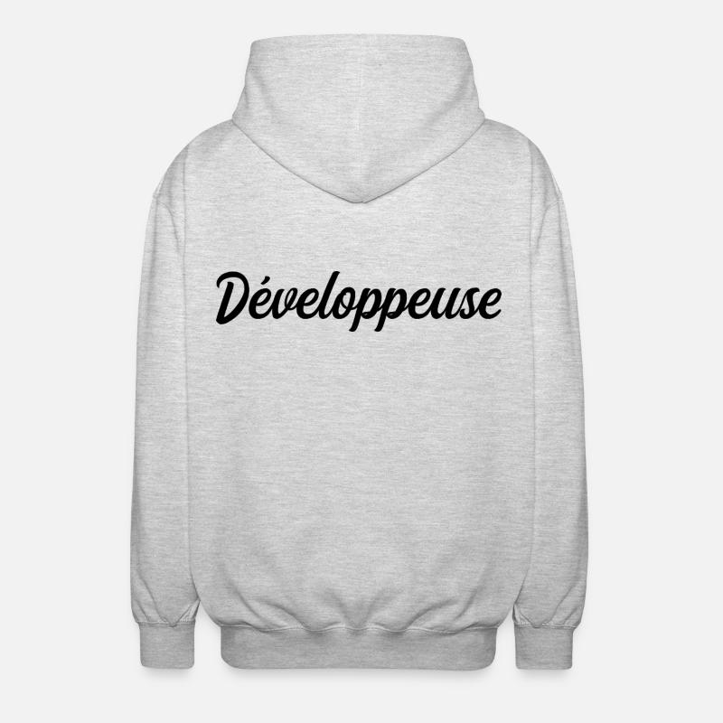 Développeuse Web Code Logiciel Application Tech - Veste à capuche unisexe - gris clair chiné