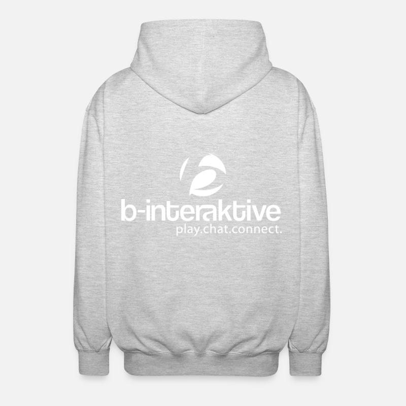 b-interactive logo - Unisex Hooded Jacket - light heather grey