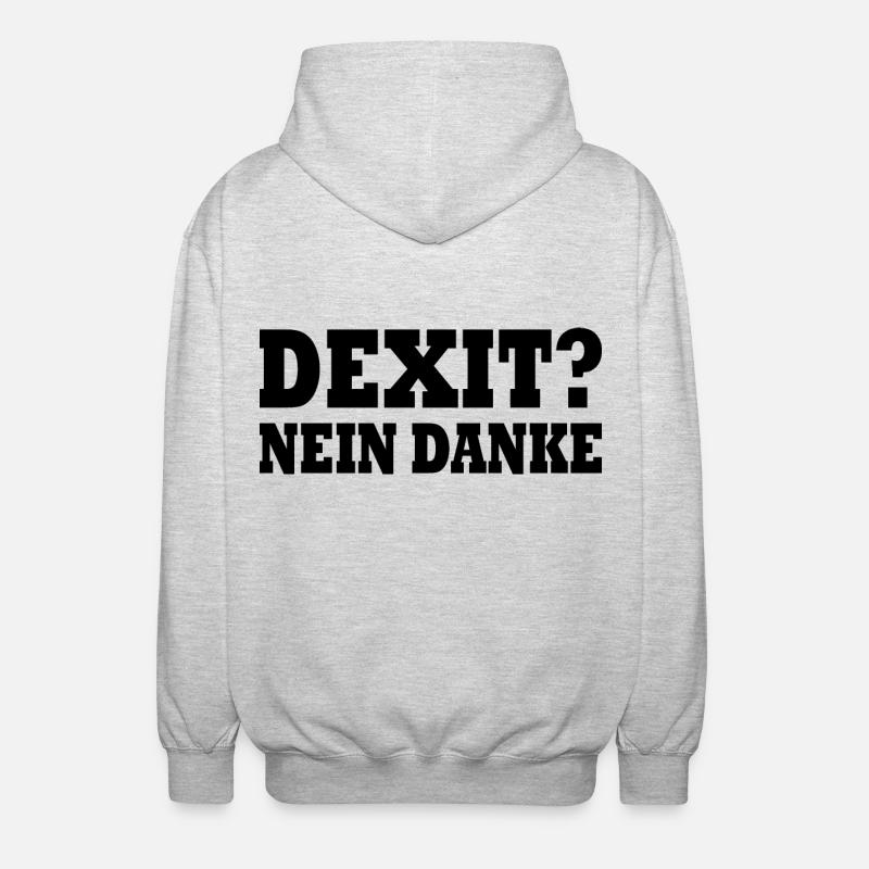 Dexit no thanks - Unisex Hooded Jacket - light heather grey