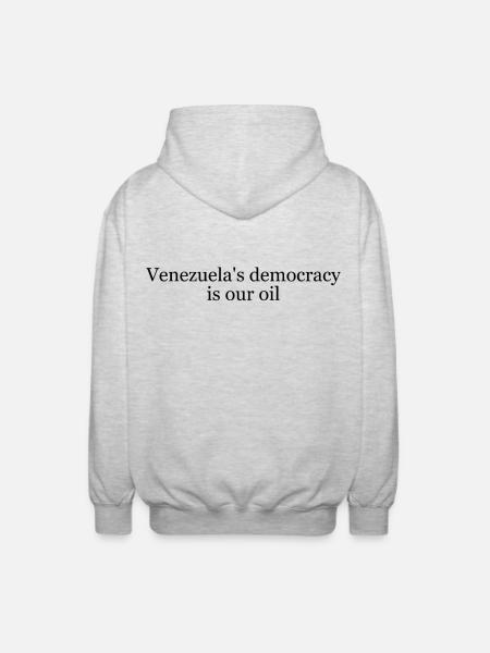 Venezuela oil - Unisex Hooded Jacket - light heather grey