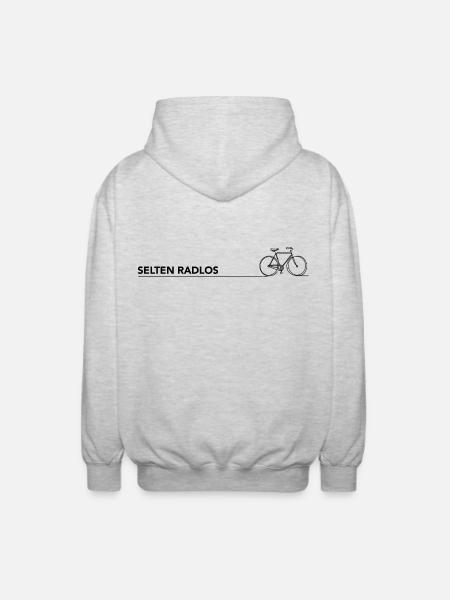radfahren spruch motivation fahrrad selten radlos - Unisex Kapuzenjacke - Hellgrau meliert