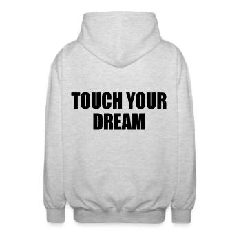 touch your dream - Unisex Kapuzenjacke - Hellgrau meliert - Hinten - AI Model Male 185 light (185cm)