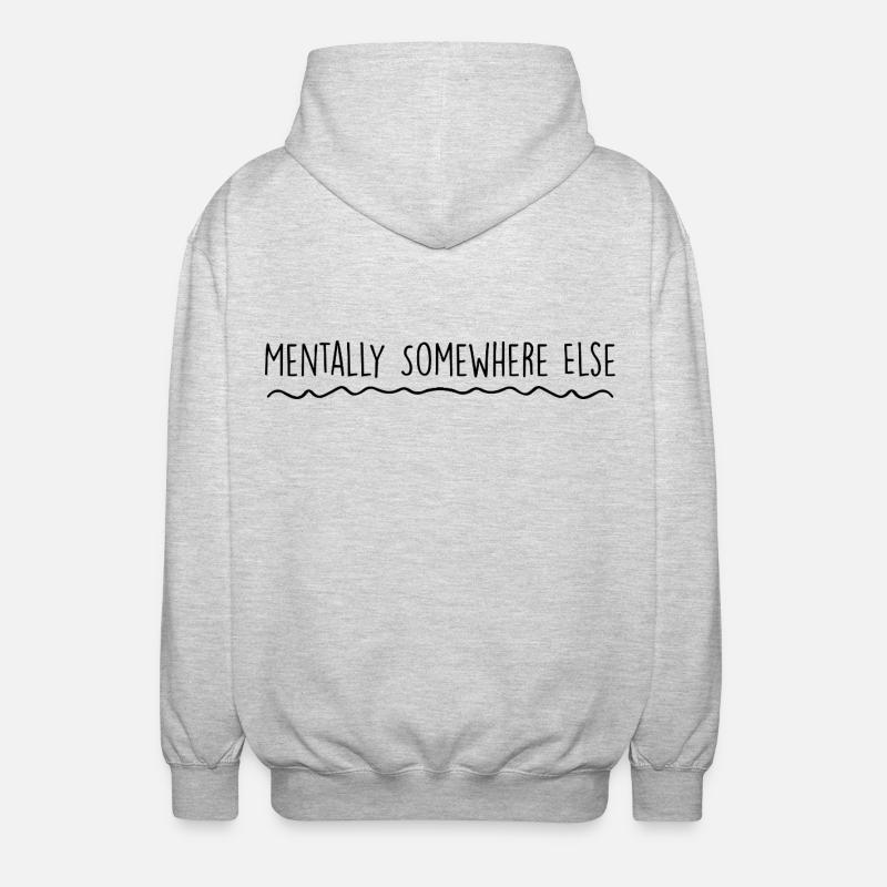 Mentally somewhere else - Veste à capuche unisexe - gris clair chiné