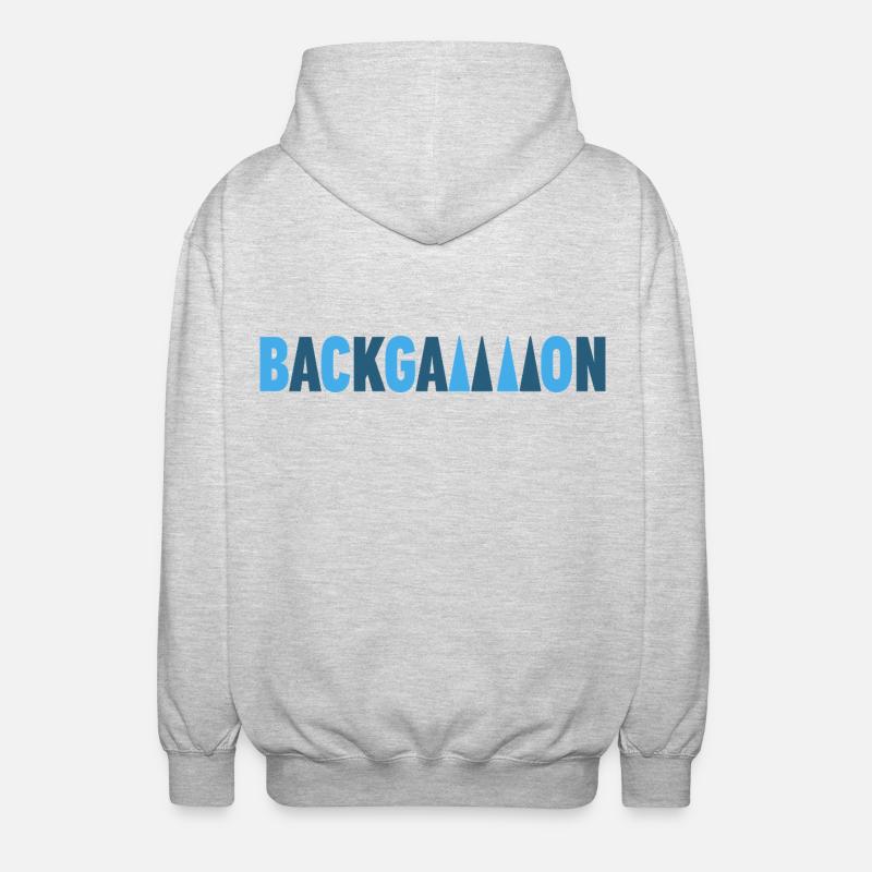backgammon - Unisex Hooded Jacket - light heather grey