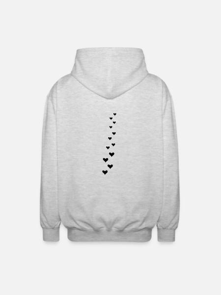 Herzranke - Unisex Kapuzenjacke - Hellgrau meliert
