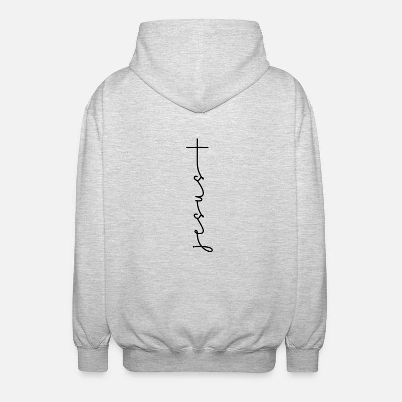 Jesus - Unisex Kapuzenjacke - Hellgrau meliert