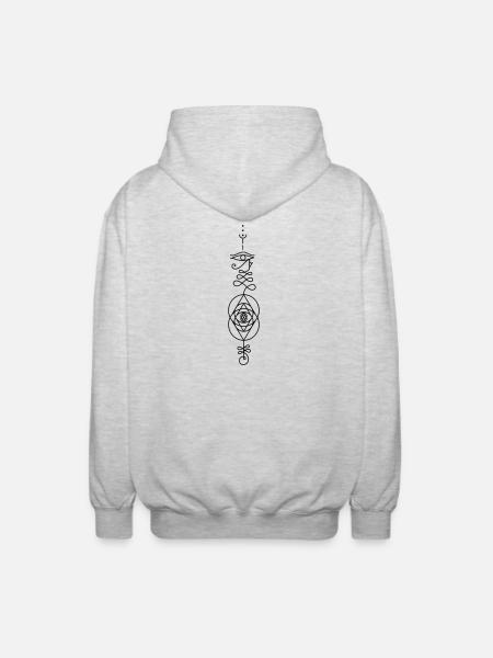 RA Totem – Egyptian Solar Energy - Unisex Hooded Jacket - light heather grey