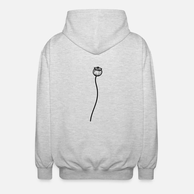 Fleur de pavot 2 - Veste à capuche unisexe - gris clair chiné