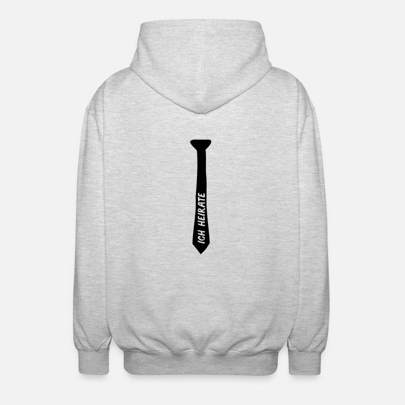 krawatte_ich_heirate_01 - Unisex Kapuzenjacke - Hellgrau meliert