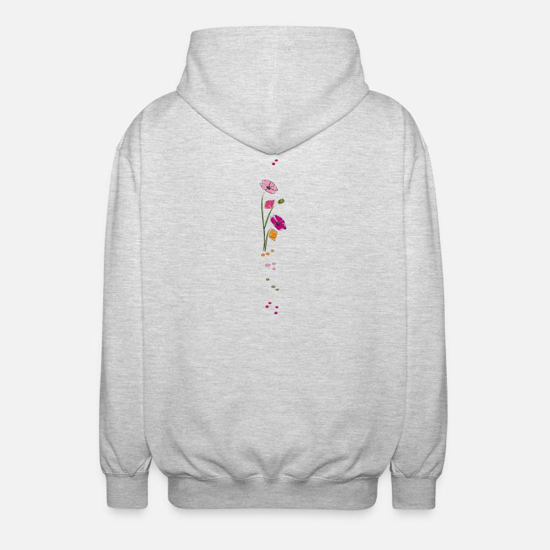 Blütenranke - Unisex Kapuzenjacke - Hellgrau meliert
