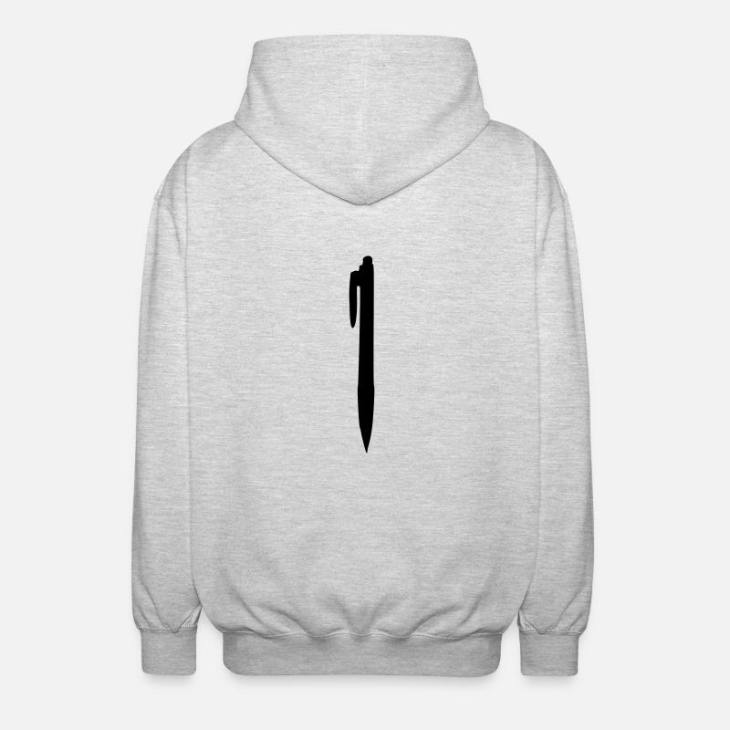Stift - Kuli - Unisex Kapuzenjacke - Hellgrau meliert