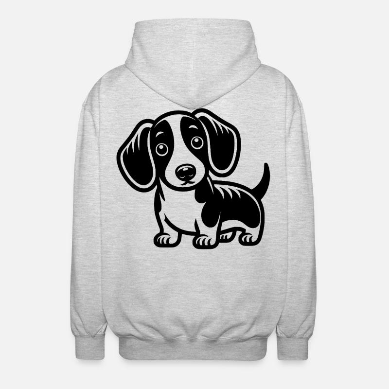 Teckel - Veste à capuche unisexe - gris clair chiné