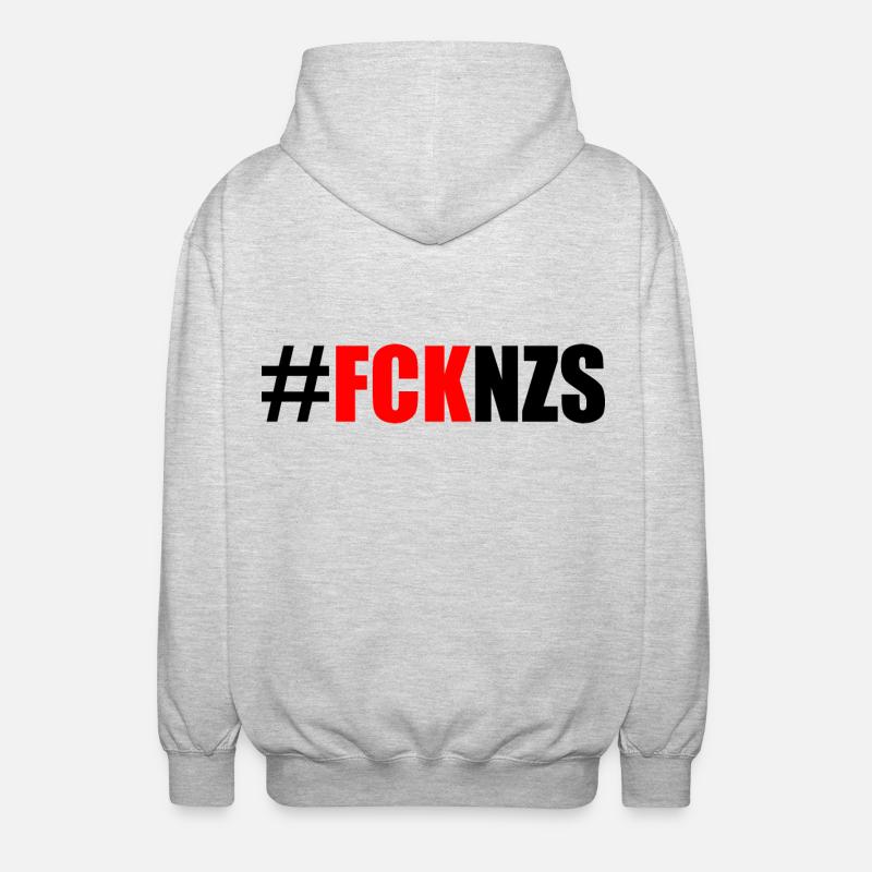 Fck nzs - Unisex Kapuzenjacke - Hellgrau meliert