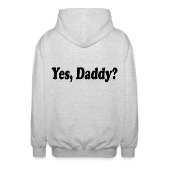 Yes daddy - Unisex Kapuzenjacke - Hellgrau meliert - Hinten - AI Model Male 185 light (185cm)