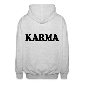 Karma - Unisex Hooded Jacket - light heather grey - Back - AI Model Male 185 light (185cm)