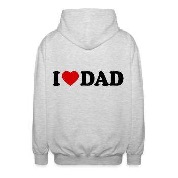 I love dad - Unisex Kapuzenjacke - Hellgrau meliert - Hinten - AI Model Male 185 light (185cm)