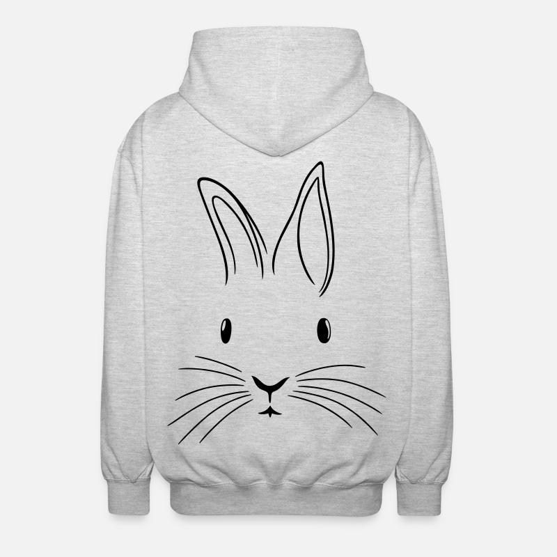 Minimalistisk kanin påskehare påske floppy øre - Unisex-hettejakke - lysgrå melert