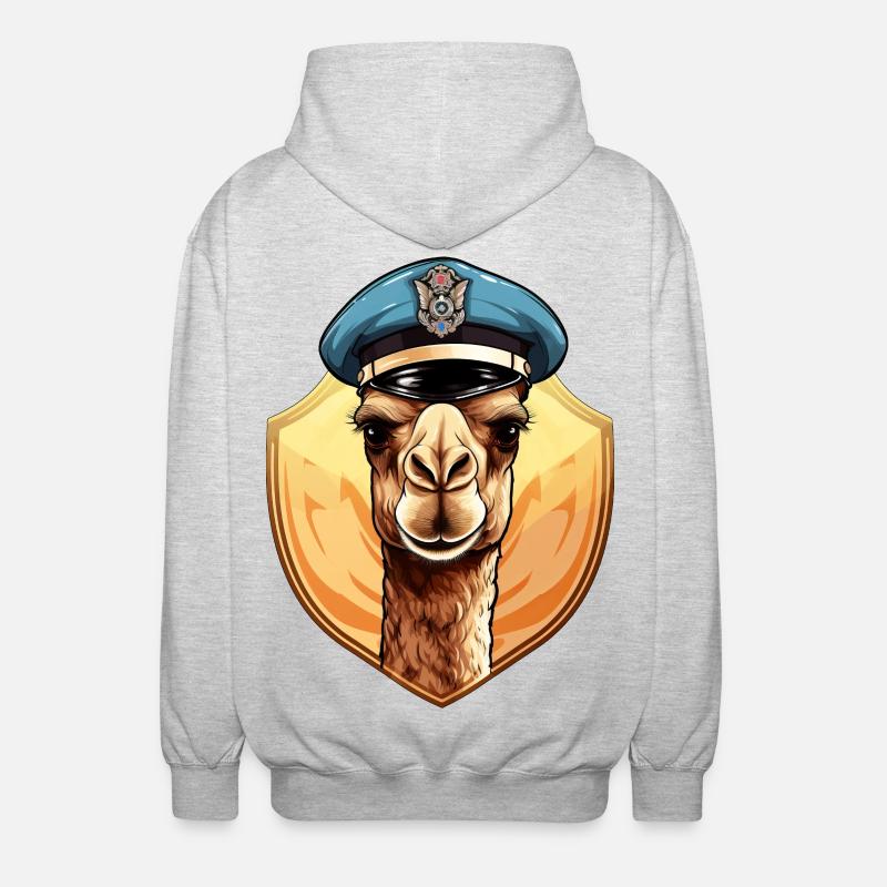 Polizei Kamel - Unisex Kapuzenjacke - Hellgrau meliert