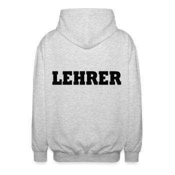 Lehrer - Unisex Kapuzenjacke - Hellgrau meliert - Hinten - AI Model Male 185 light (185cm)