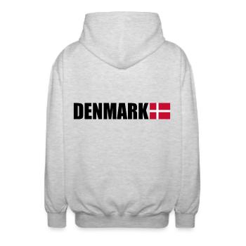 Denmark - Unisex Hooded Jacket - light heather grey - Back - AI Model Male 185 light (185cm)