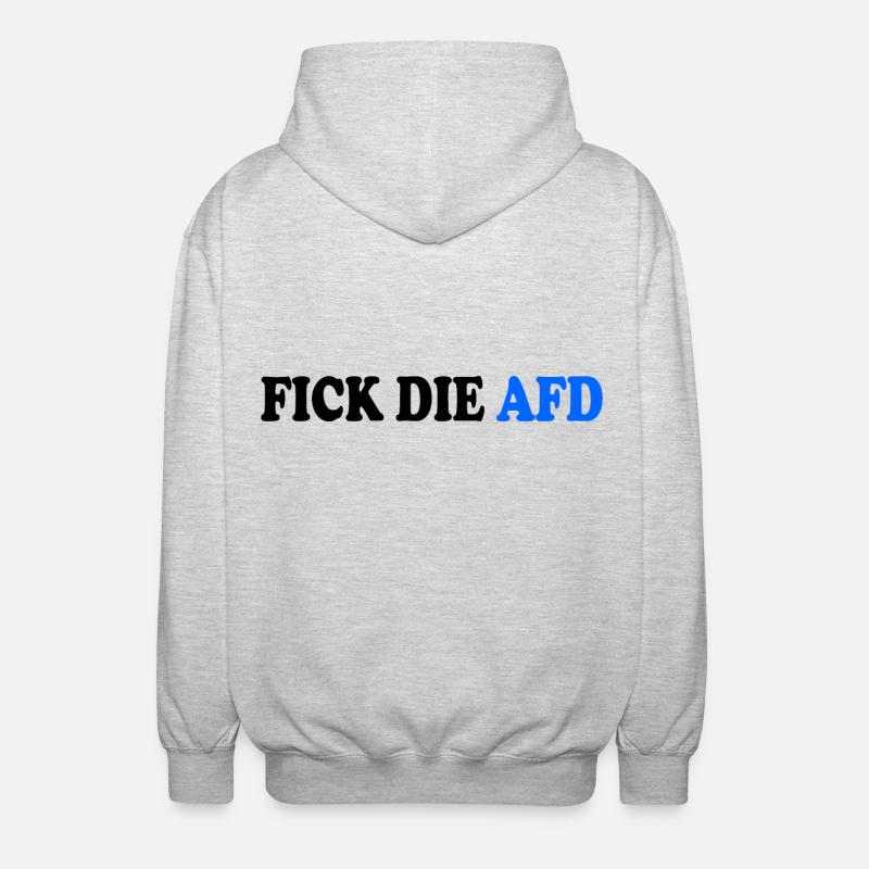 Fick die afd - Unisex Kapuzenjacke - Hellgrau meliert