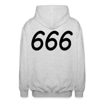 666 - Unisex Kapuzenjacke - Hellgrau meliert - Hinten - AI Model Male 185 light (185cm)
