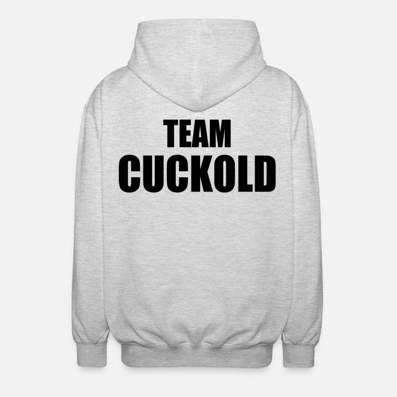 Team cuckold - Unisex Kapuzenjacke - Hellgrau meliert