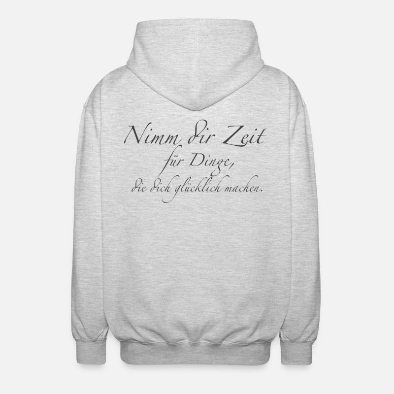 nimm dir Zeit - Unisex Kapuzenjacke - Hellgrau meliert