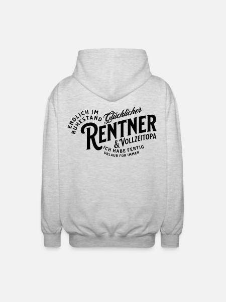 Glücklicher Rentner & Vollzeitopa - Unisex Kapuzenjacke - Hellgrau meliert