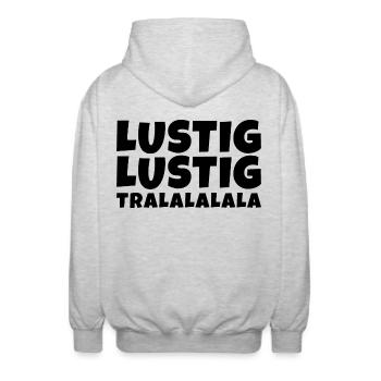 Lustig Lustig Tralalalala Spruch Weihnachten - Unisex Kapuzenjacke - Hellgrau meliert - Hinten - AI Model Male 185 light (185cm)