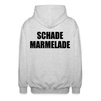 Schade Marmelade - Unisex Kapuzenjacke - Hellgrau meliert - Hinten - AI Model Male 185 light (185cm)